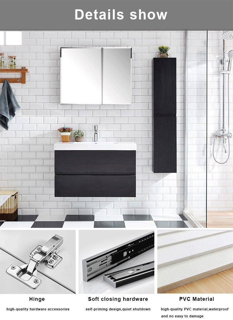 PVC European Modern Customized Solid Surface Modern Bathroom Vanity