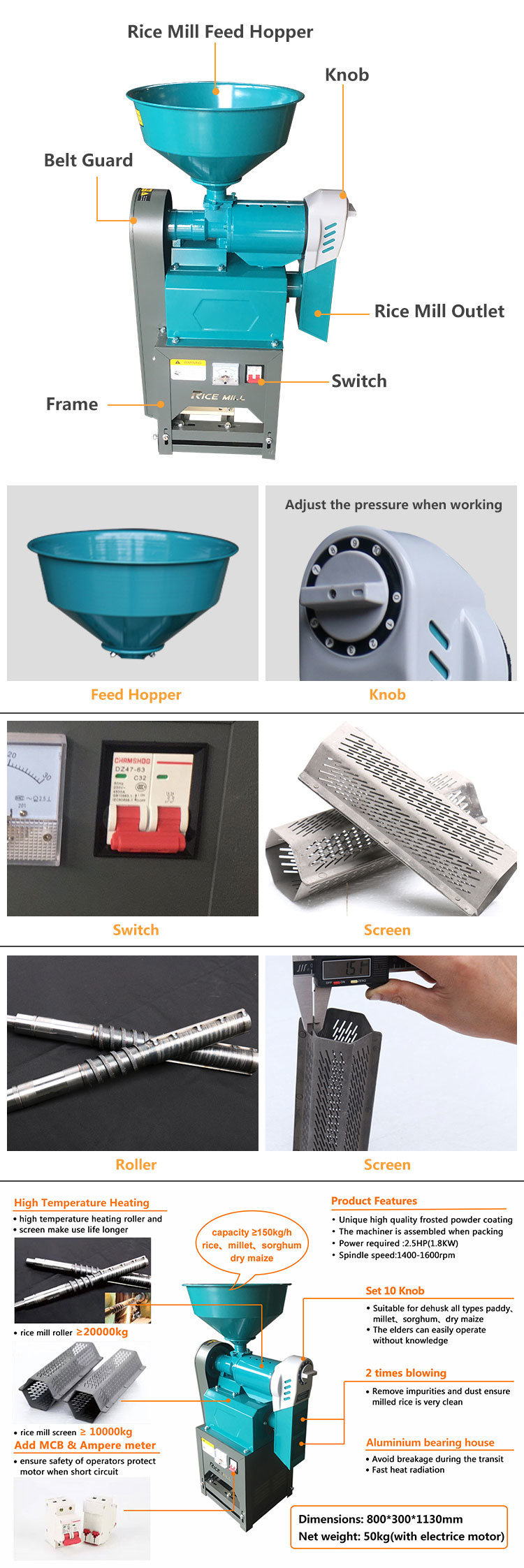 Single Rice Milling//Rice Mill Machine//Rice Polishing Machine