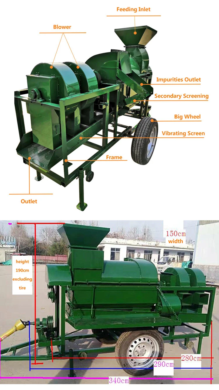 Multifunctional Paddy Thresher Maize Threshing Rice Sheller Machine