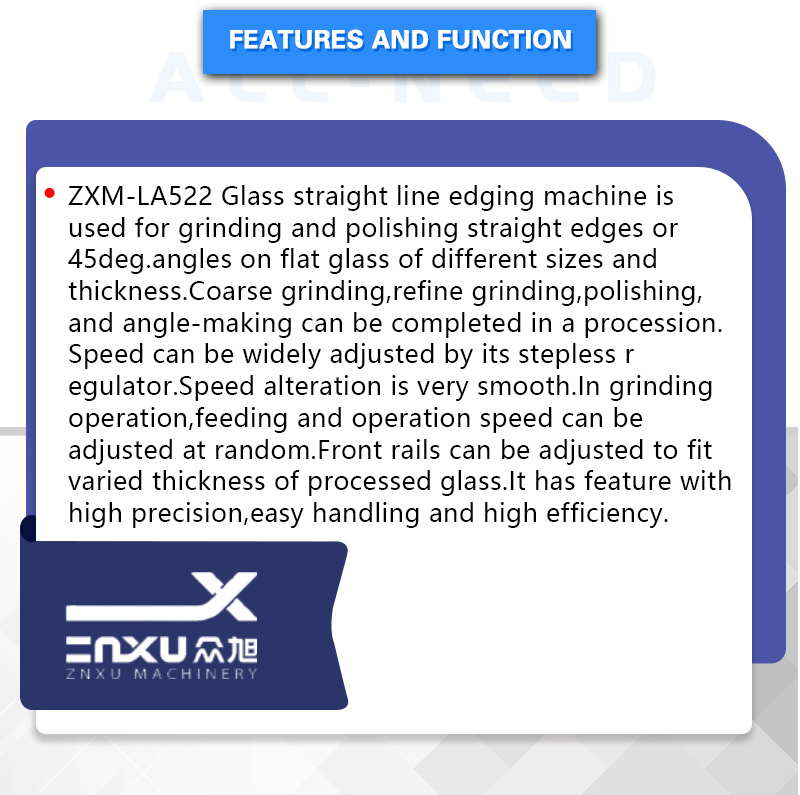 Low Price Zxm-La522 9 Spindles Glass Straight Line Polishing Machine
