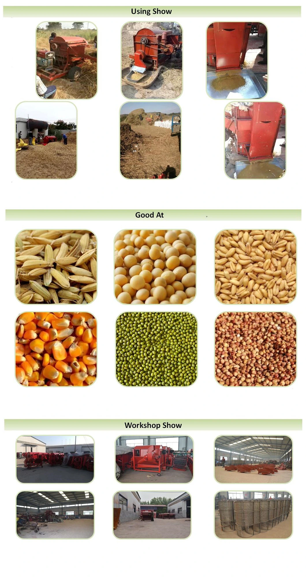 Paddy Rice Wheat Corn Thresher / Oat Hulling Machine /Soybean Mungbean Barley Huller