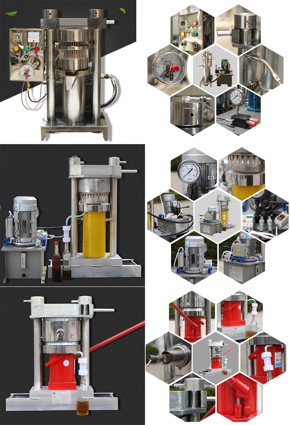 Mini Oil Press Machine Hydraulic Oil Extraction Machine Cold & Hot Cocoa Butter Press Machinery