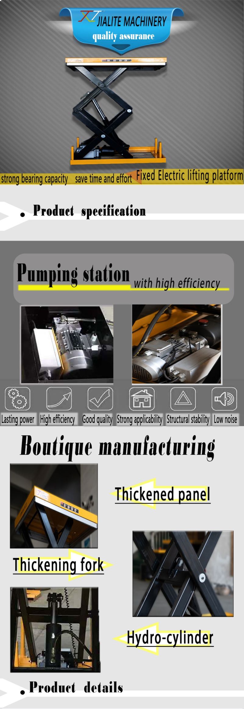 Fixed Electric Mini Hydraulic Double Scissors Lift Table/Scissors Lift Platform