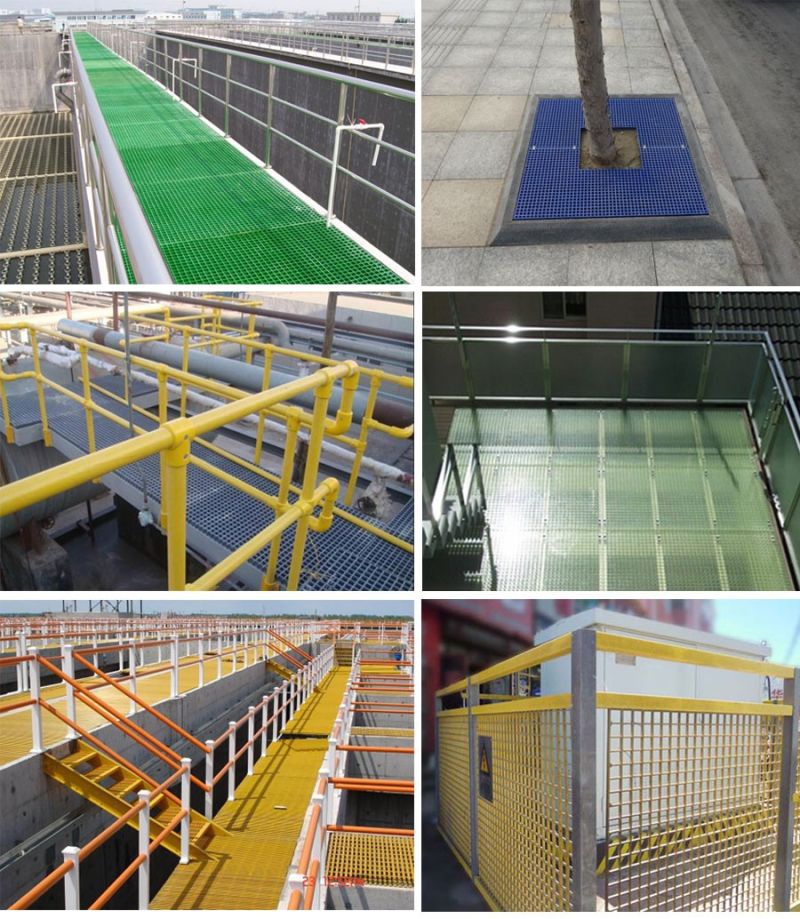Fiberglass Corrosion Resistant Fire Resistant FRP Grating Floor Grating