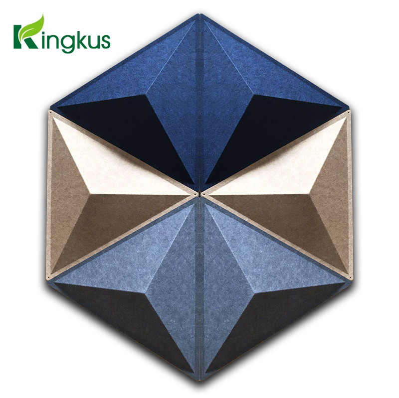 3D Wall Acoustic Panel Pet Fabric Sound Insulation