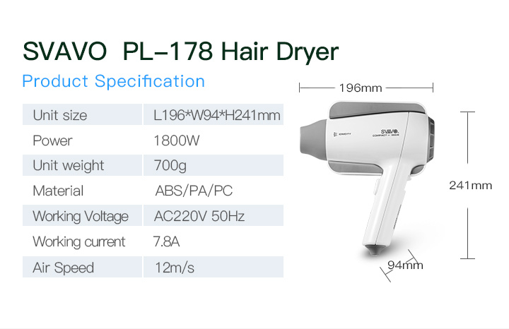 Svavo New Design Wall Mounted Hotel Hair Dryer, Air Dryer