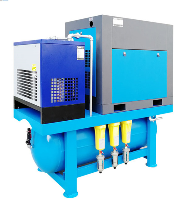 Hot Selling Industrial Combined Double Screw Air Compressor with Tank and Dryer and Filters