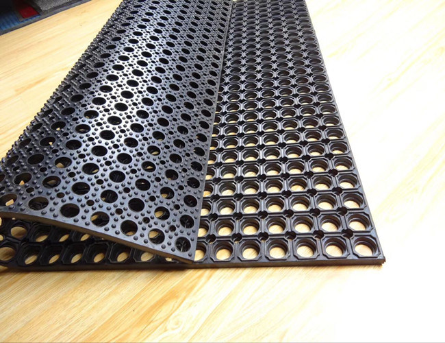 Drainage Rubber Mat, Anti-Slip Floor Mat, Fire-Resistant Rubber Flooring