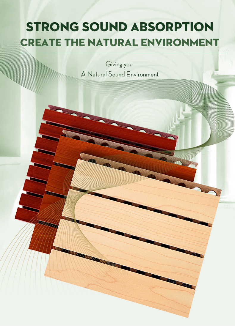 Wooden Grooved Acoustic Panel for Interior Sound Absorption