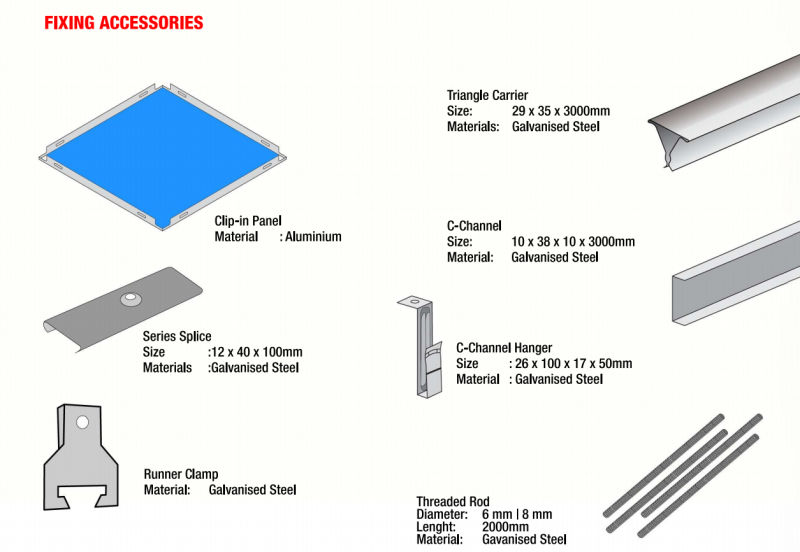 Waterproof Aluminium Alloy Custom Perforated Ceiling Acoustic System