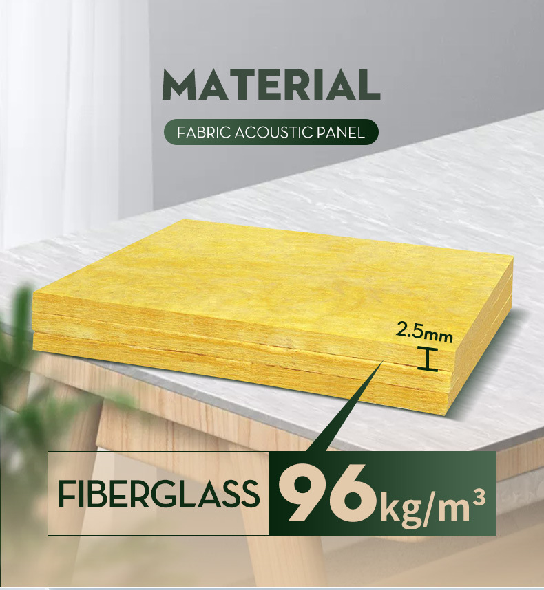 Fabric Wrapped Fire Resistant Glass Fiber Acoustic Board