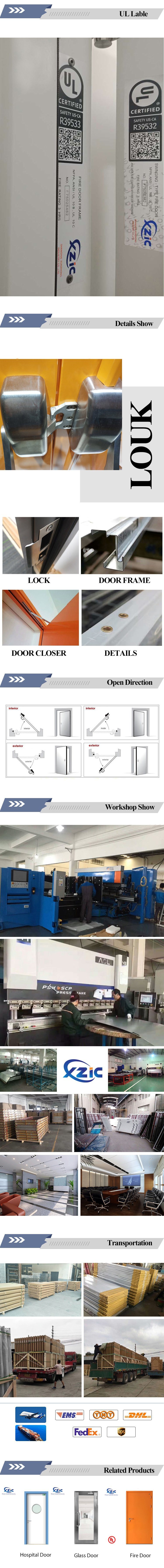 Xzic Good Fire Resistant UL Fire Rated Steel Door