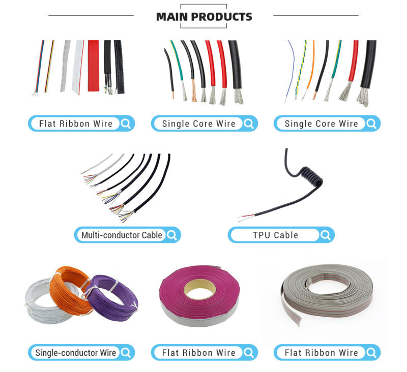 150V Flexible PVC Insulated Wire High Temp Fire Resistant Flat Ribbon Cable