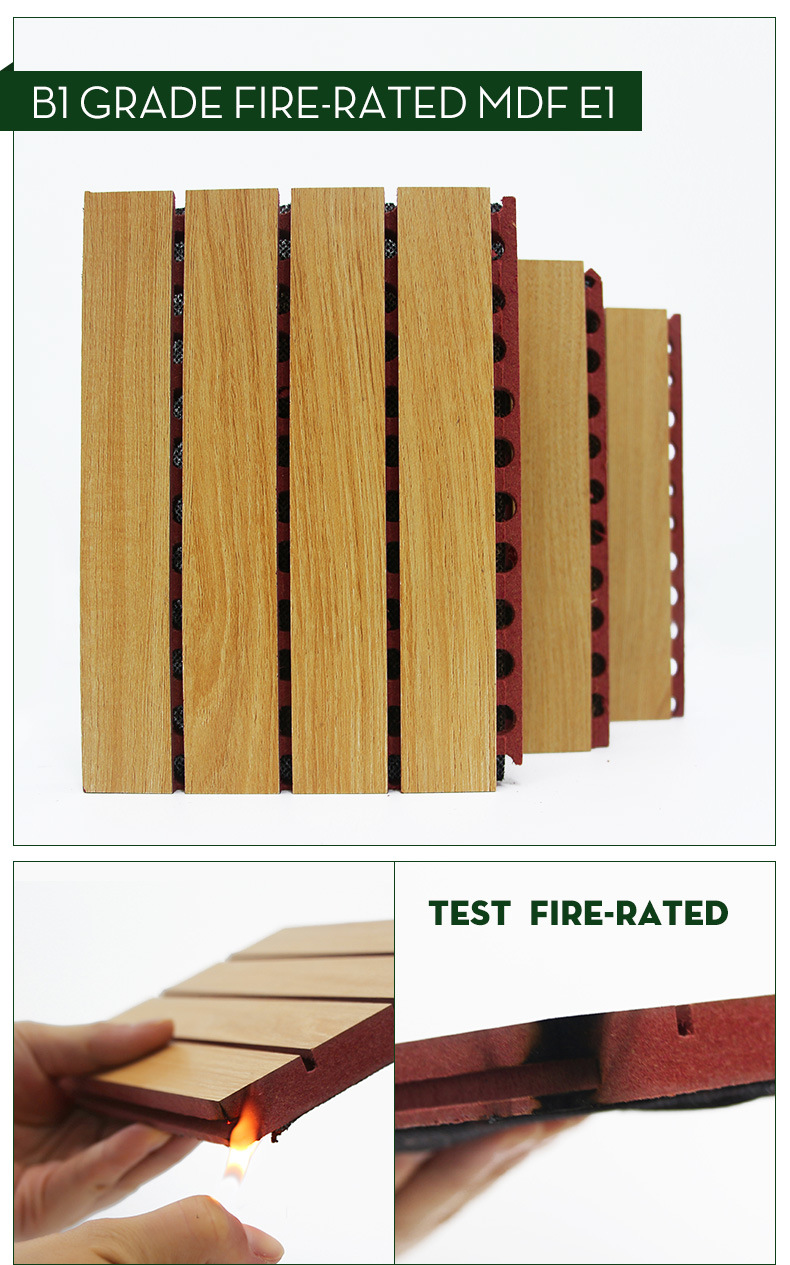 Wooden Grooved Acoustic Panel for Interior Sound Absorption