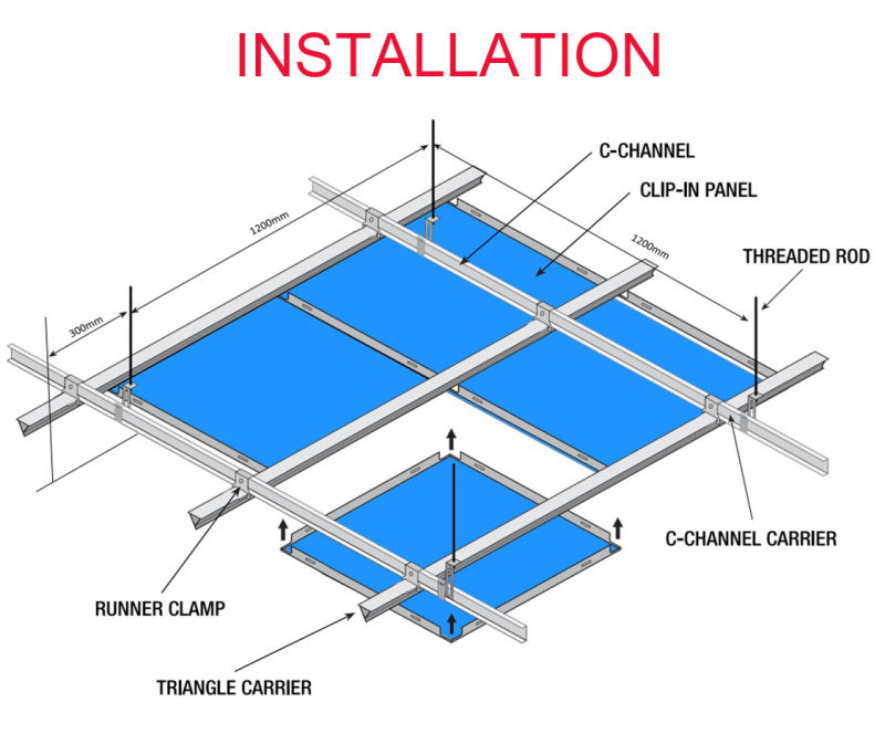 Sound Isolation Aluminium Alloy Custom Perforated Ceiling Acoustic System