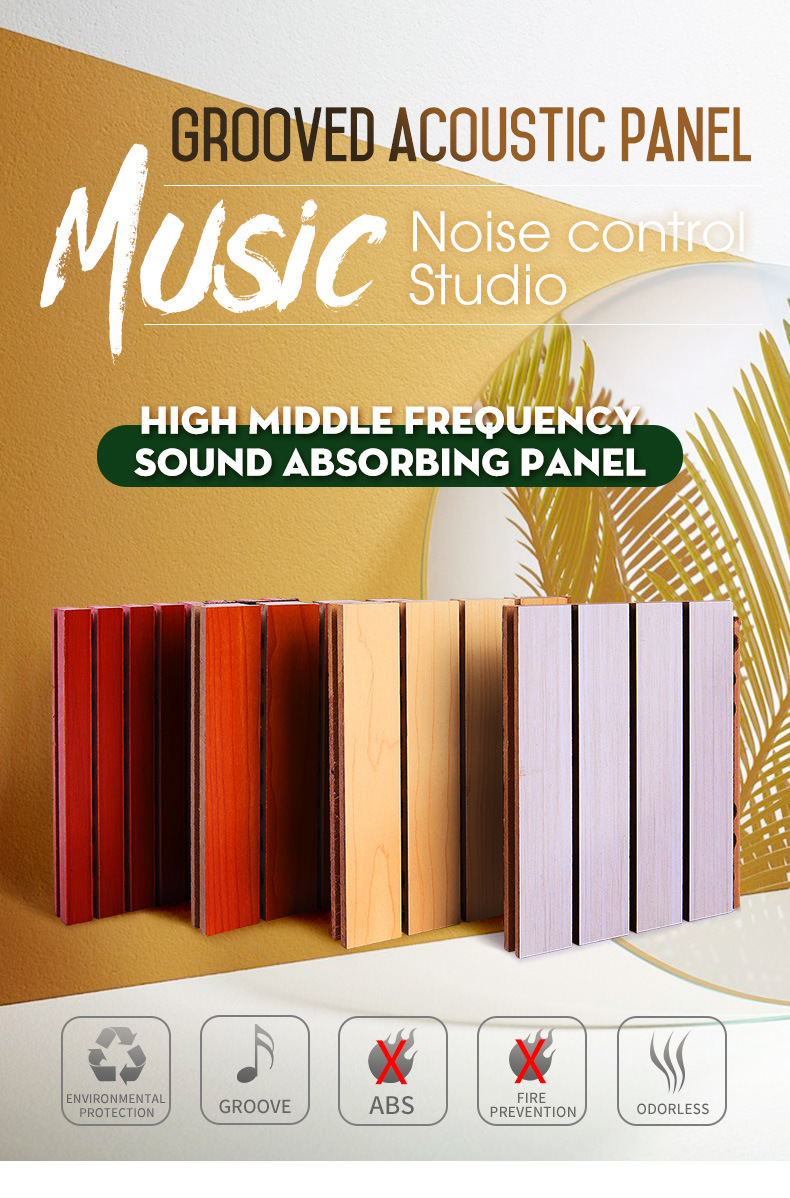 MDF Sound Absorption Grooved Acoustic Panels for Gymnasium