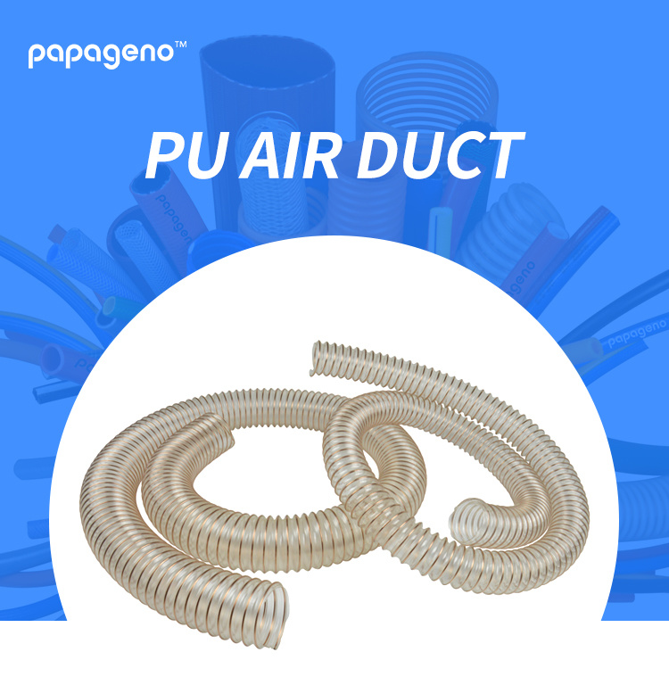 High Quality Flexible Spiral PU Wire Reinforced Air Ducting Hose