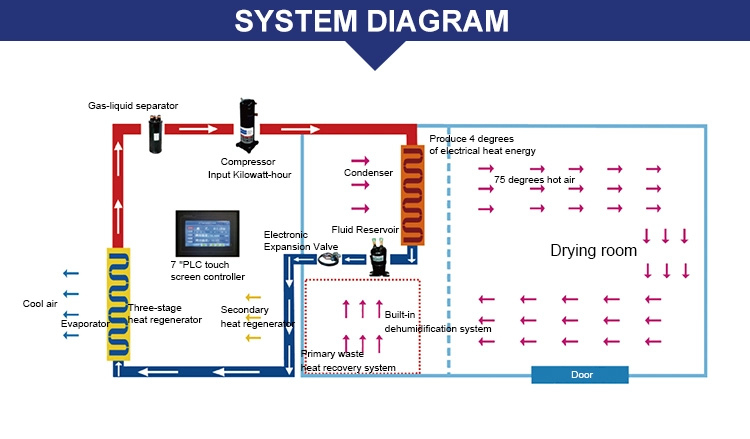 Hot Air Heat Pump Vegetables Ginger Potato Onion Dryer