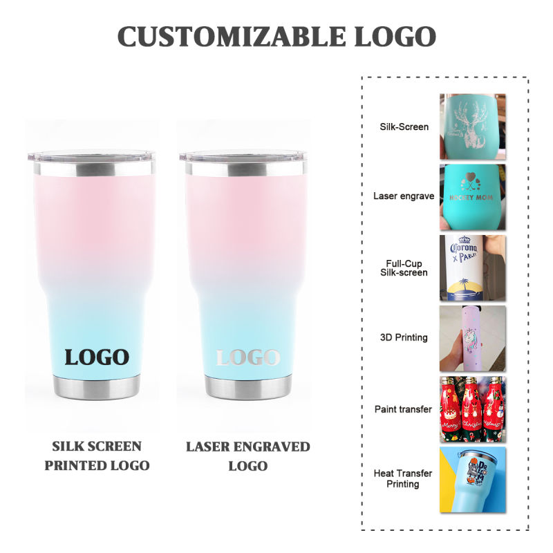 Customized 30oz Double Walled Vacuum Insulated Rambler Stainless Steel Tumbler