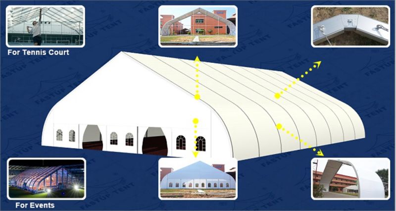 Fire Resistant 30X50m Large Outdoor Sports Tent Waterproof for Tennis Court