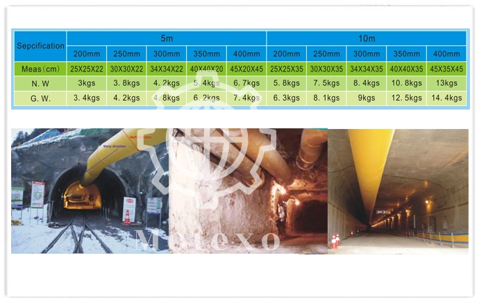 1m/3 Inch Insulated Flexible Duct for Hydroelectric Tunnel and Civil Work