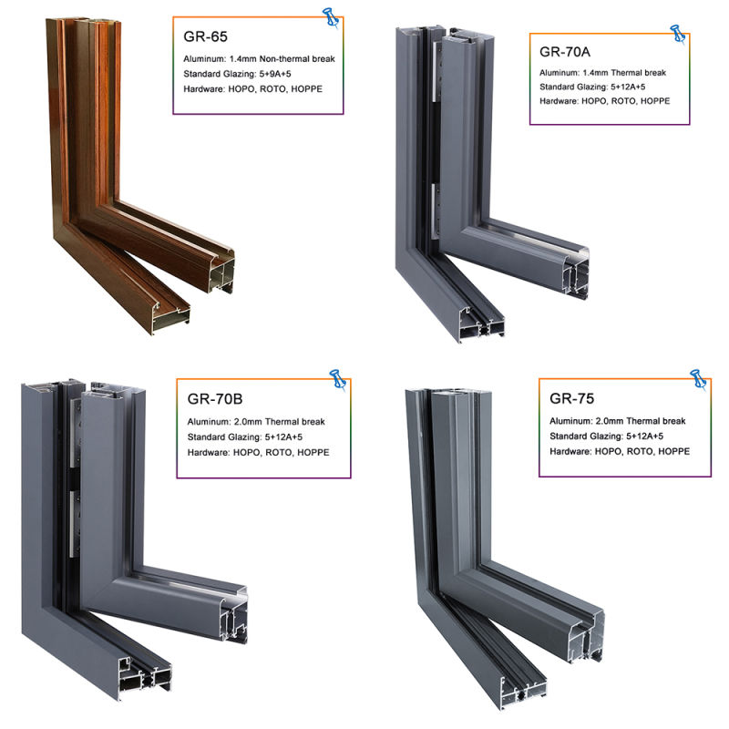 Sound Insulation Double Glass Aluminium/Aluminum Casement Tilt & Turn Awning Window