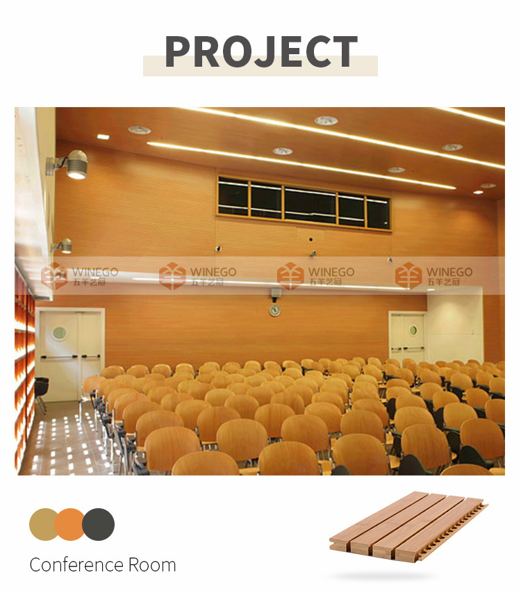 Solid Wooden Bamboo Grooved Acoustic Panels for Hotel