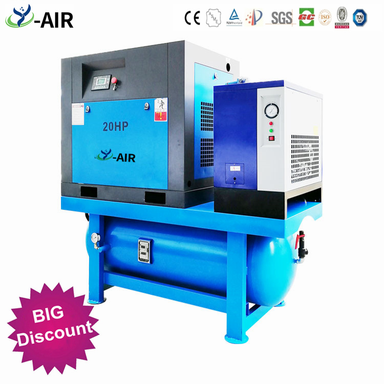 Hot Selling Industrial Combined Double Screw Air Compressor with Tank and Dryer and Filters