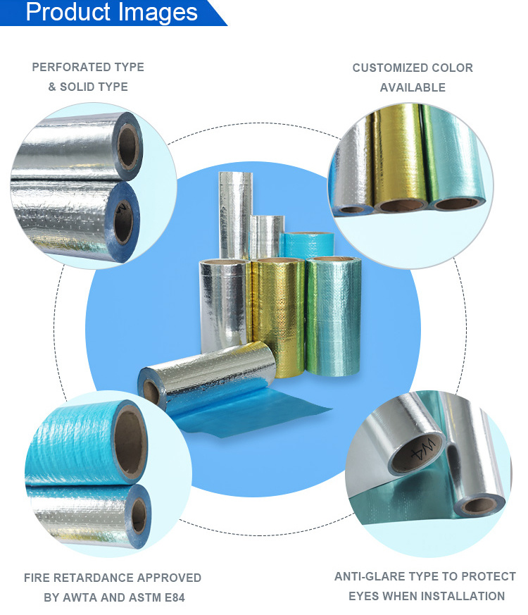 Fire-Resistant Foil Coated Woven Cloth Aluminium Foil Insulation Fabric