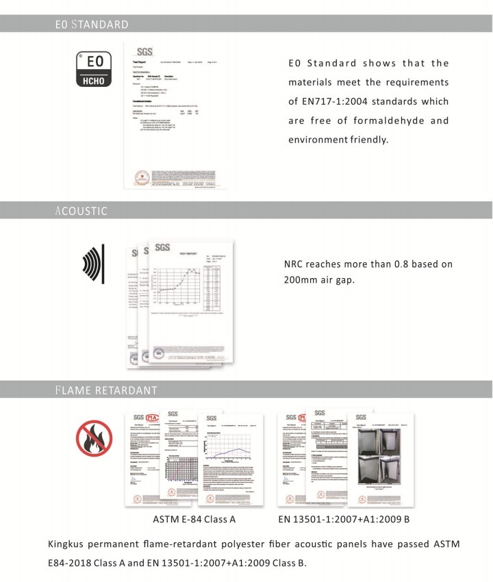 High Density Fire Resistance Polyester Fibre Acoustic Panel