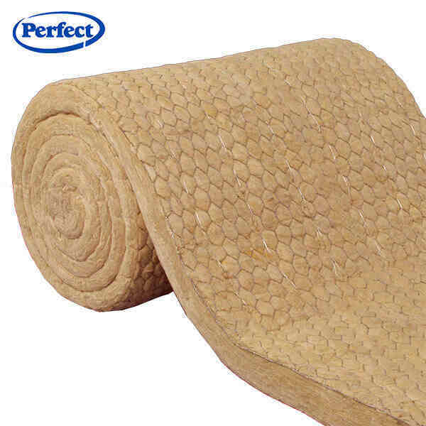 Fireproof Insulation Roll Rock Mineral Wool Blanket with Wire Mesh