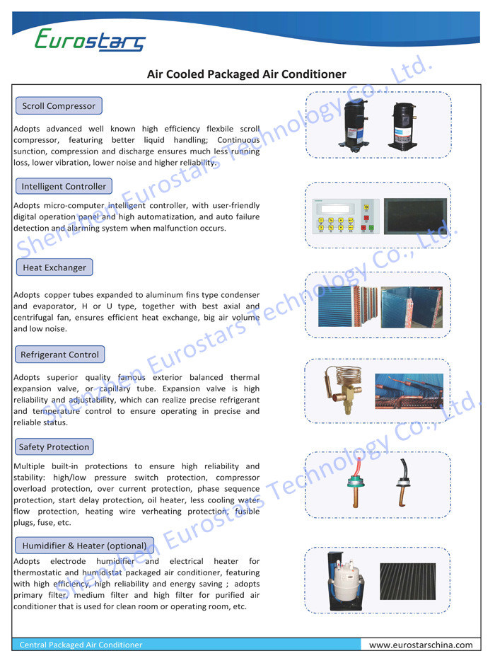 Eurostars Duct Connection Air Cooled Packaged Central Air Conditioner