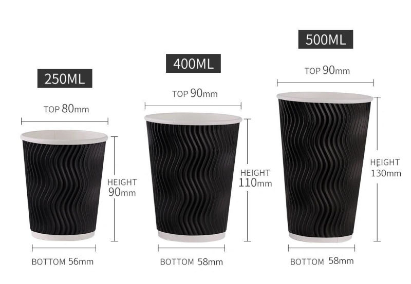 Disposable Weave Insulated Ripple Cup for Coffee Hot Drinks