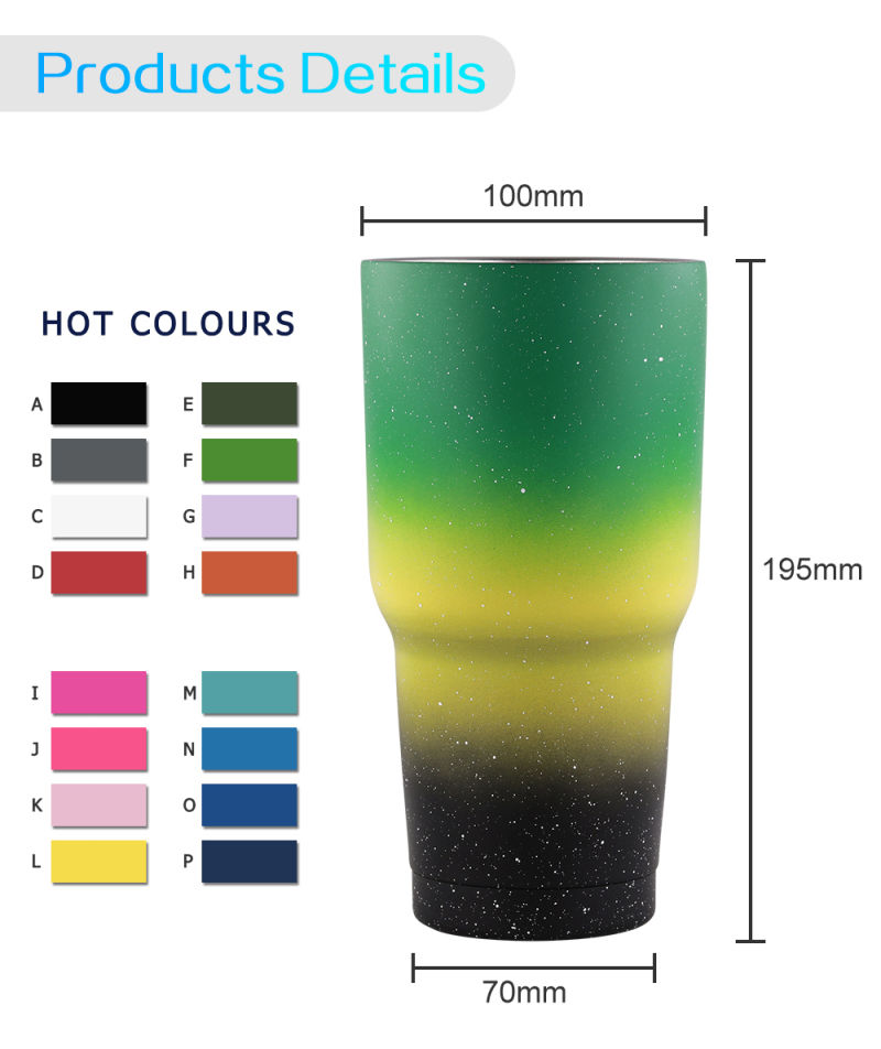 Customized 30oz Double Walled Vacuum Insulated Rambler Stainless Steel Tumbler