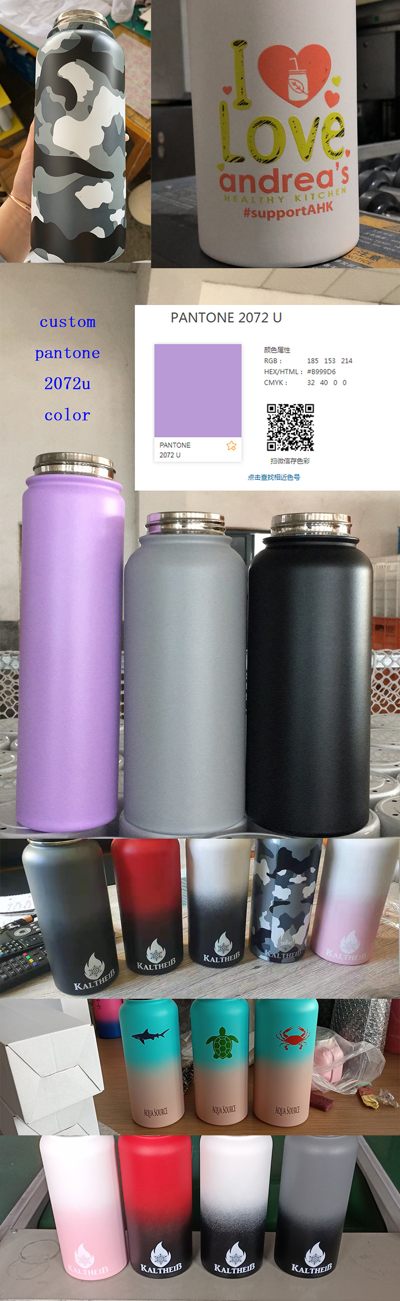 Gradient Color Hydro Flask 18oz 32oz 40oz Tumbler Vacuum Insulated Flask