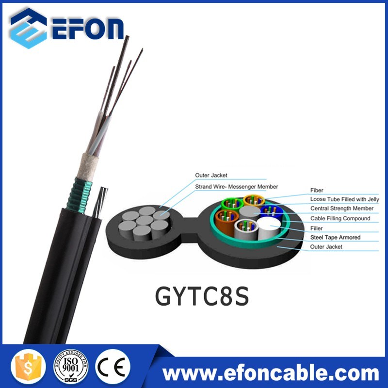 Factory Premium GYTC8S Figure8 Aerial Duct Armoured Outdoor Fiber Optical Cable