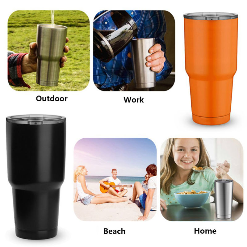 Customized 30oz Double Walled Vacuum Insulated Rambler Stainless Steel Tumbler