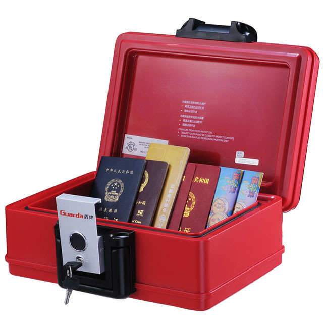 Guarda Stylish Red Color Fire-Resistant Chests Water Resistant Safe Box