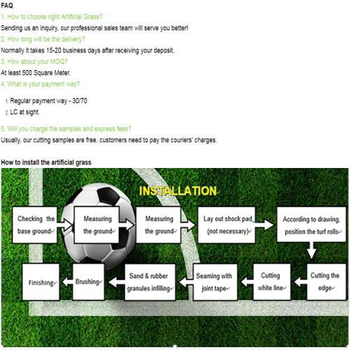 Fire Resistant Durable Material Football Synthetic Artificial Grass