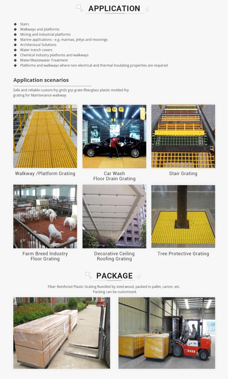 Fiberglass Corrosion Resistant Fire Resistant FRP Grating Floor Grating