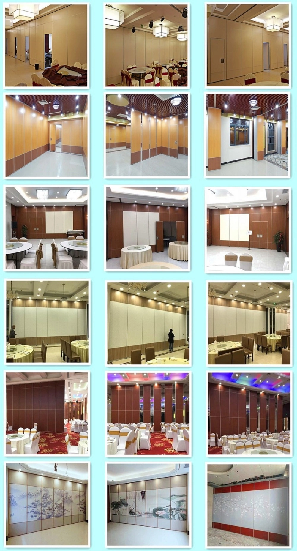 Fire Resistant MDF Wood Folding Movable Acoustic Partitions