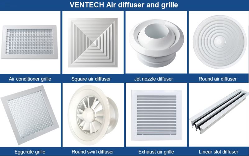 Ventilation Wall Air Inlet Diffuser HVAC Duct Aluminium Diffuser