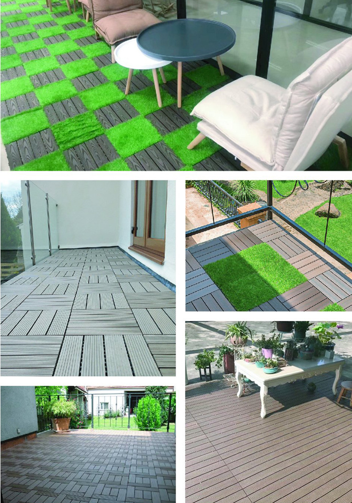 Fire Resistant Environmental Friendly Water Resistant Interlock Outdoor Deck Tiles