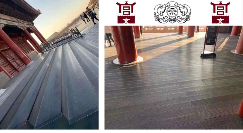 Deep Wood Grain WPC Water Resistant and Fire Resitence Hollow Outdoor Decking