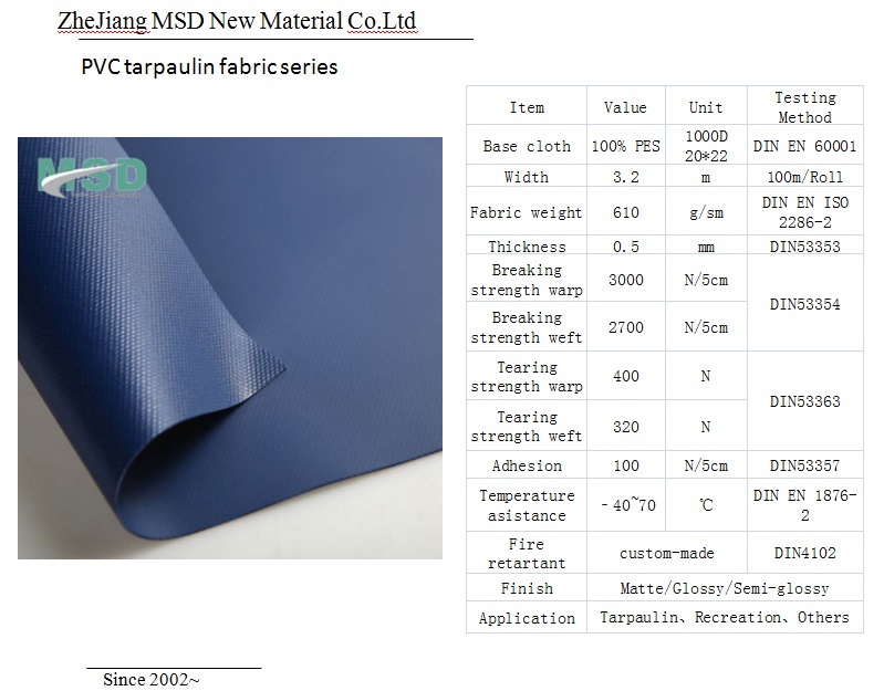 High Strength PVC Coated Fabric for Air Duct