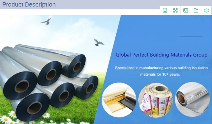 12mic Aluminum Metallized Polyester Film for Flexible Air Ducts