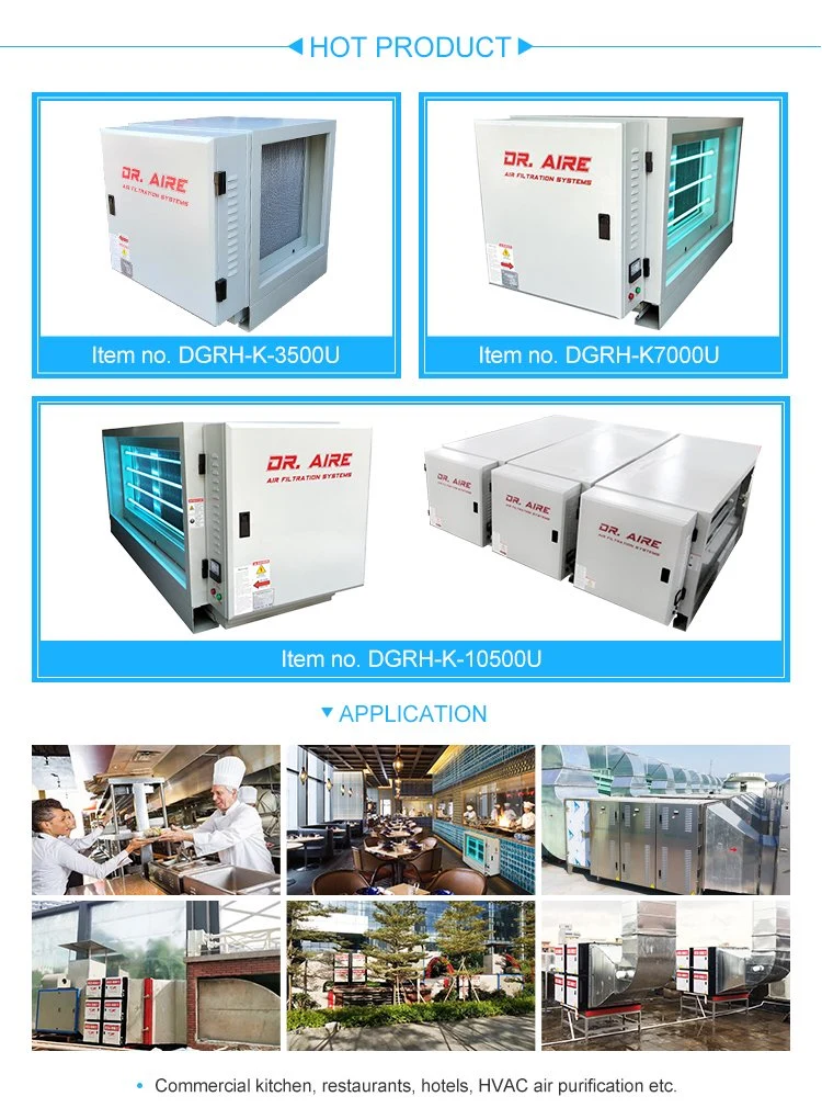 Commercial Kitchen Electrostatic Air Cleaner for Air Ducts System