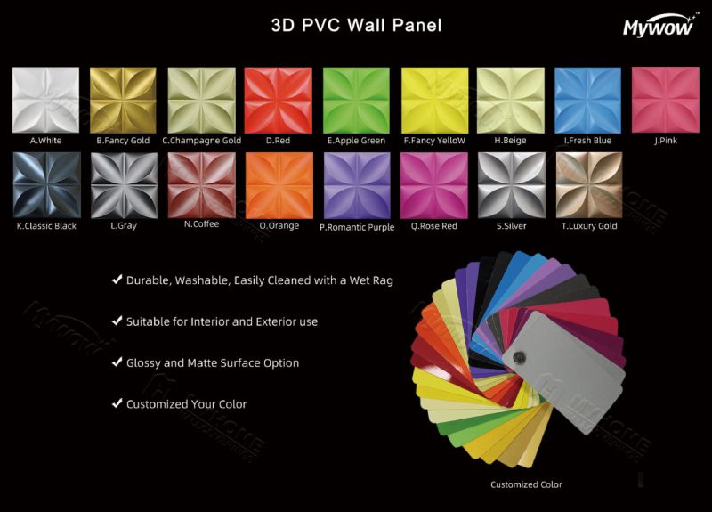 Mywow Waterproof Fire Resistant 3D Wall Panel for Living Room