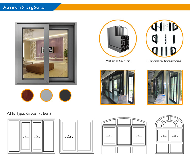 OEM Customized 6063 Alloy Window Frame Aluminium Sliding