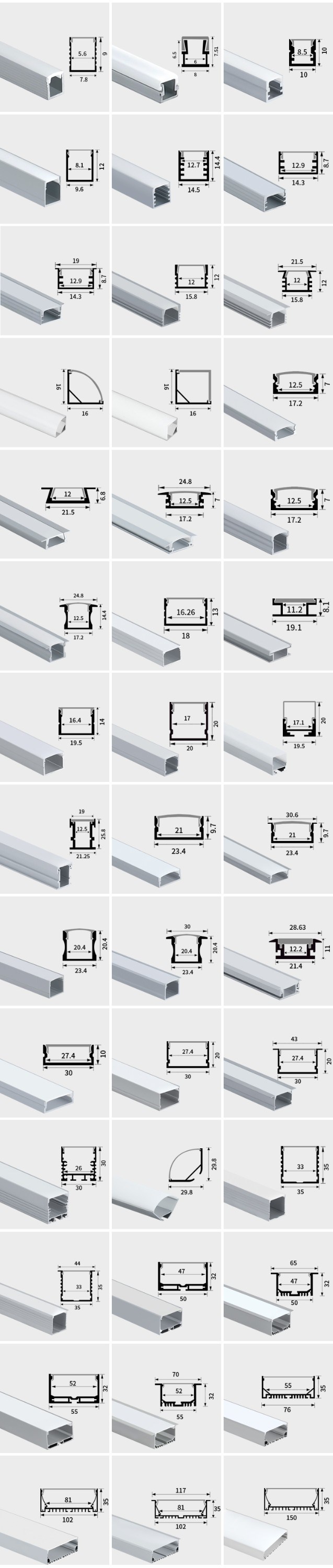 Stair Step LED Aluminum Profile and Anodized Silver Alu LED Profile for House Stairway LED Lights